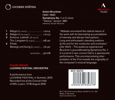 Claudio Abbado & Lucerne Festival Orchestra – Bruckner Symphony No